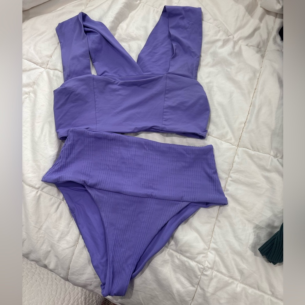 l*space Amythyst Ribbed High-Waist Bikini Set